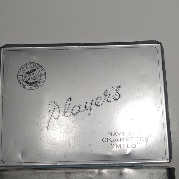 FABULOUS Vintage Players Cigarette Tin Flat 1950s Tobacco Navy Cut Cigarettes - Picture 3 of 7